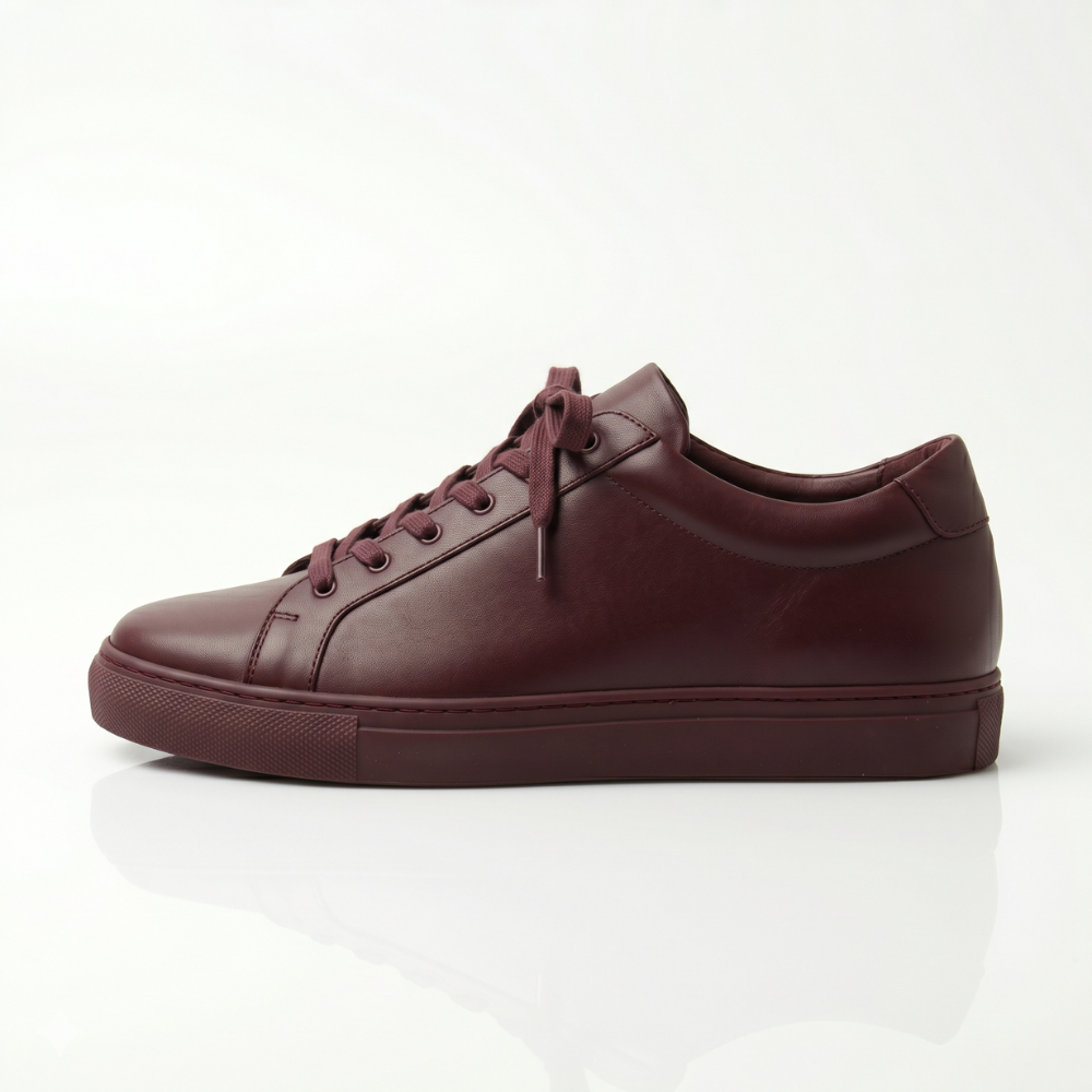 Burgundy Laurent Leather Sneakers