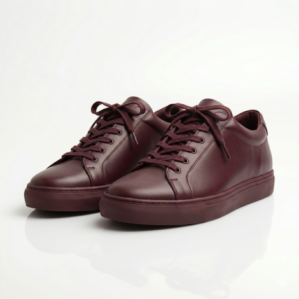 Burgundy Laurent Leather Sneakers