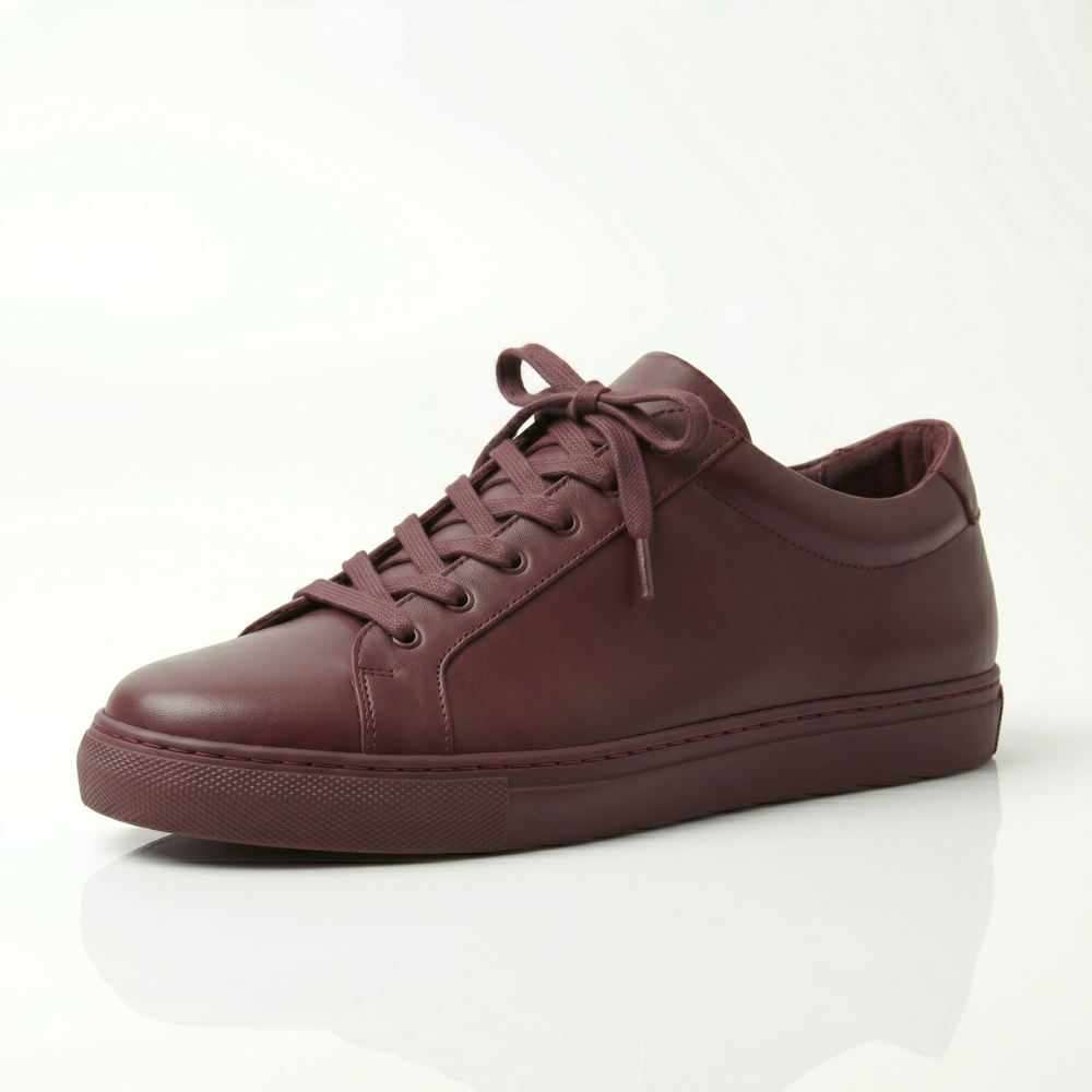 Burgundy Laurent Leather Sneakers